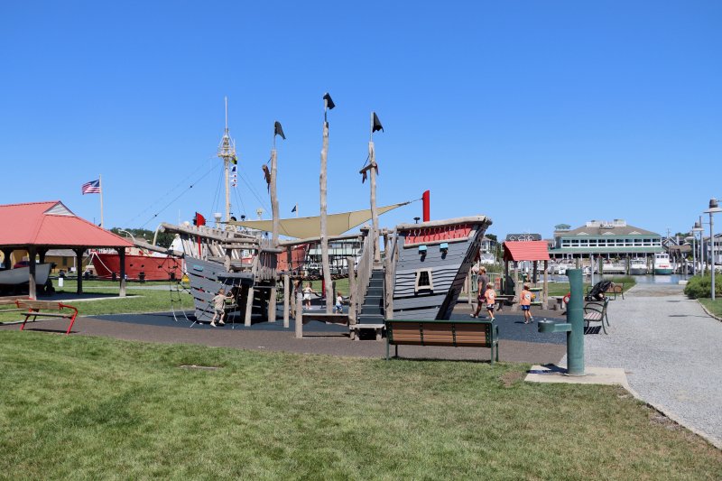 The new Canalfront Park playground opened in March. The city said it is no longer possible to add a fence, since the rubber safety surface has been poured.